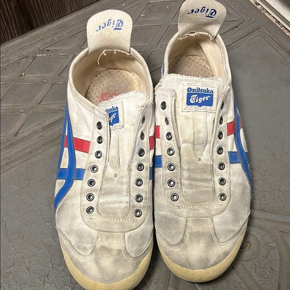 Onitsuka Tiger by Asics Men's White and Blue Sneakers